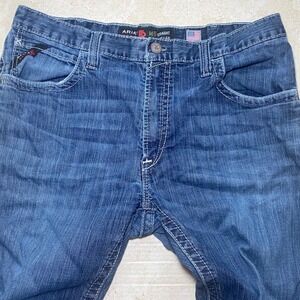 Ariat FR M5 Straight Leg Mens Jeans 36x30 Medium Wash Flame Resistant CAT 2 Blue